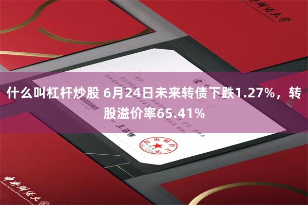 什么叫杠杆炒股 6月24日未来转债下跌1.27%，转股溢价率65.41%