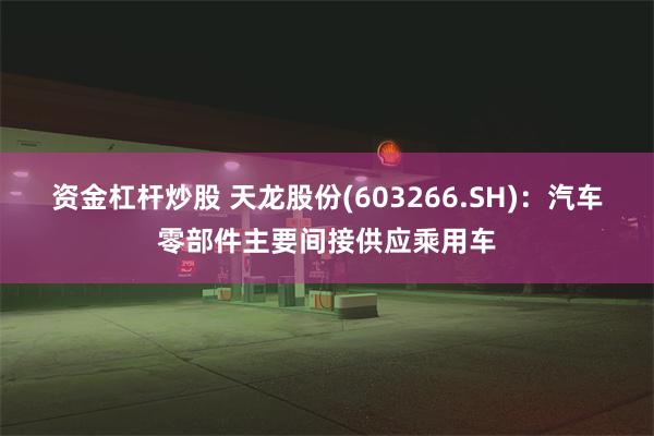 资金杠杆炒股 天龙股份(603266.SH)：汽车零部件主要间接供应乘用车