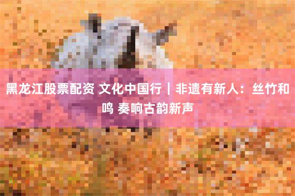 黑龙江股票配资 文化中国行｜非遗有新人：丝竹和鸣 奏响古韵新声